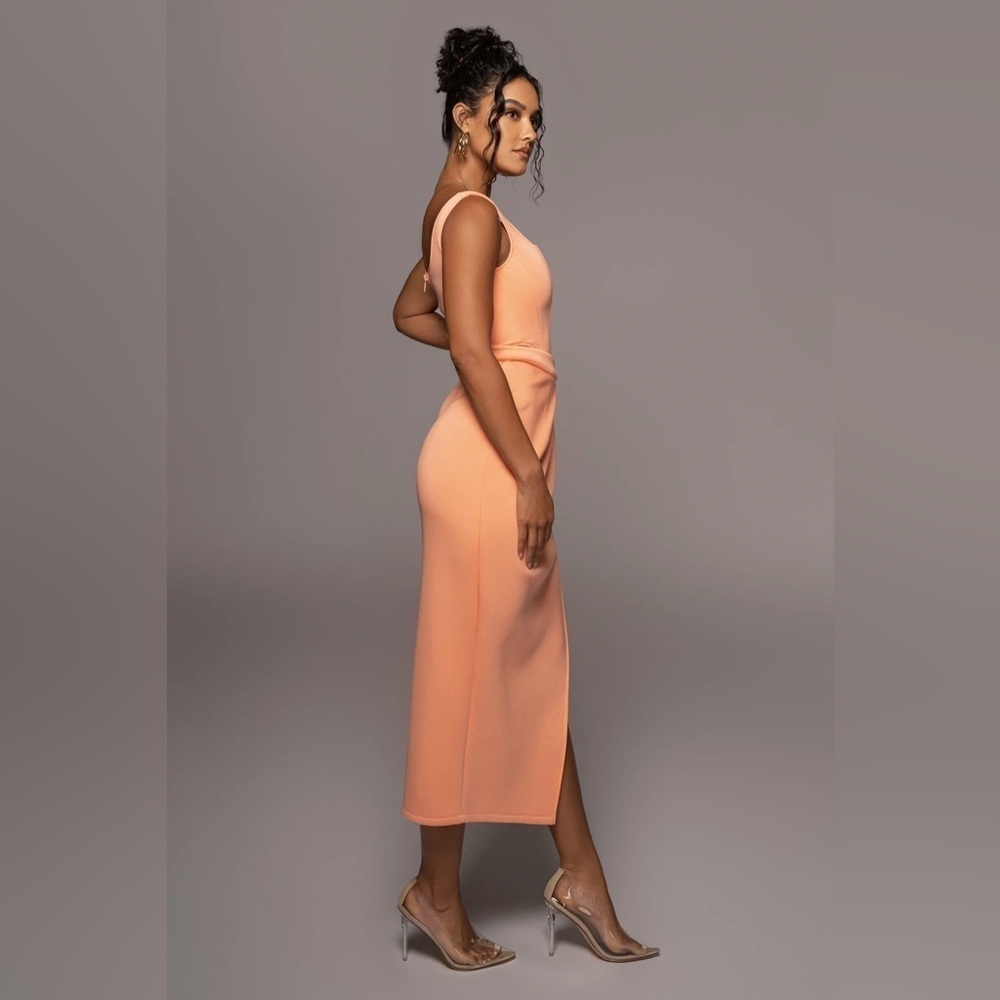JLUXLABEL Roxanne Slit Skirt – Peach | Size Small - Picture 3 of 4